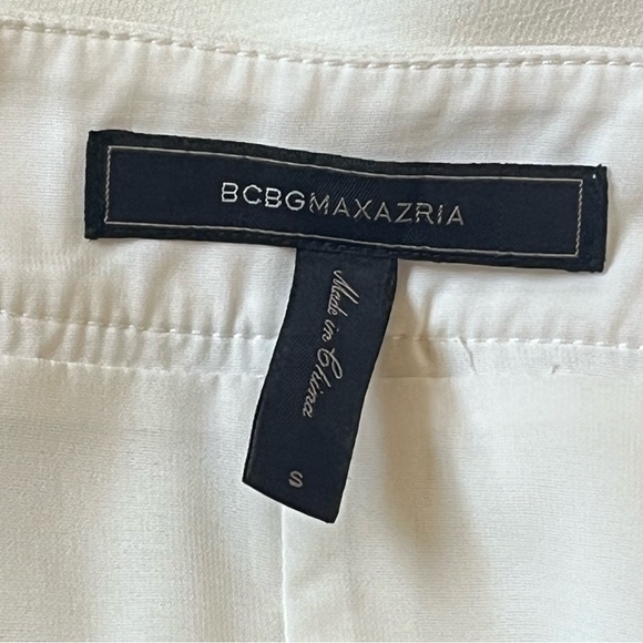 BCBGMAXAZRIA Off White Mini Skirt Asymmetrical Hem Small - Picture 12 of 12